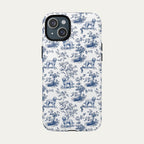 Goldendoodle Blue Toile Phone case