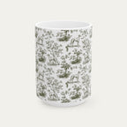 Greyhound Sage Green Toile Mug