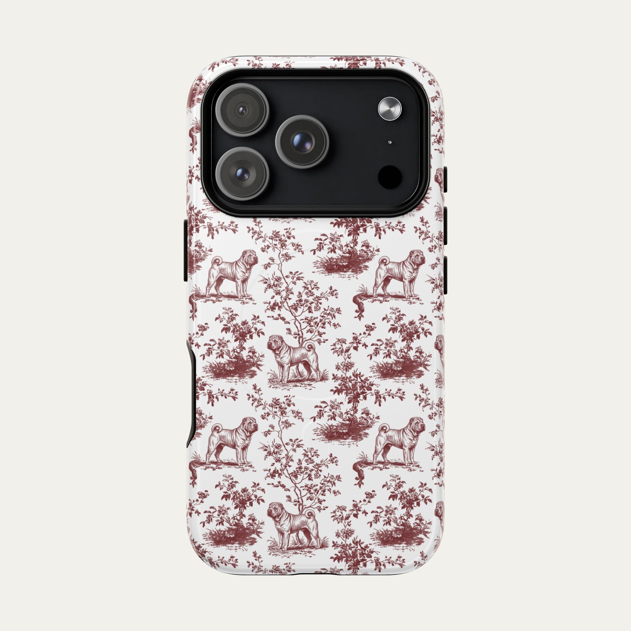 Shar Pei Burgundy Toile phone Case