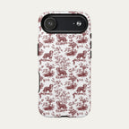 Bernedoodle Burgundy Toile phone Case