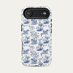 Pekingese Blue Toile Phone case