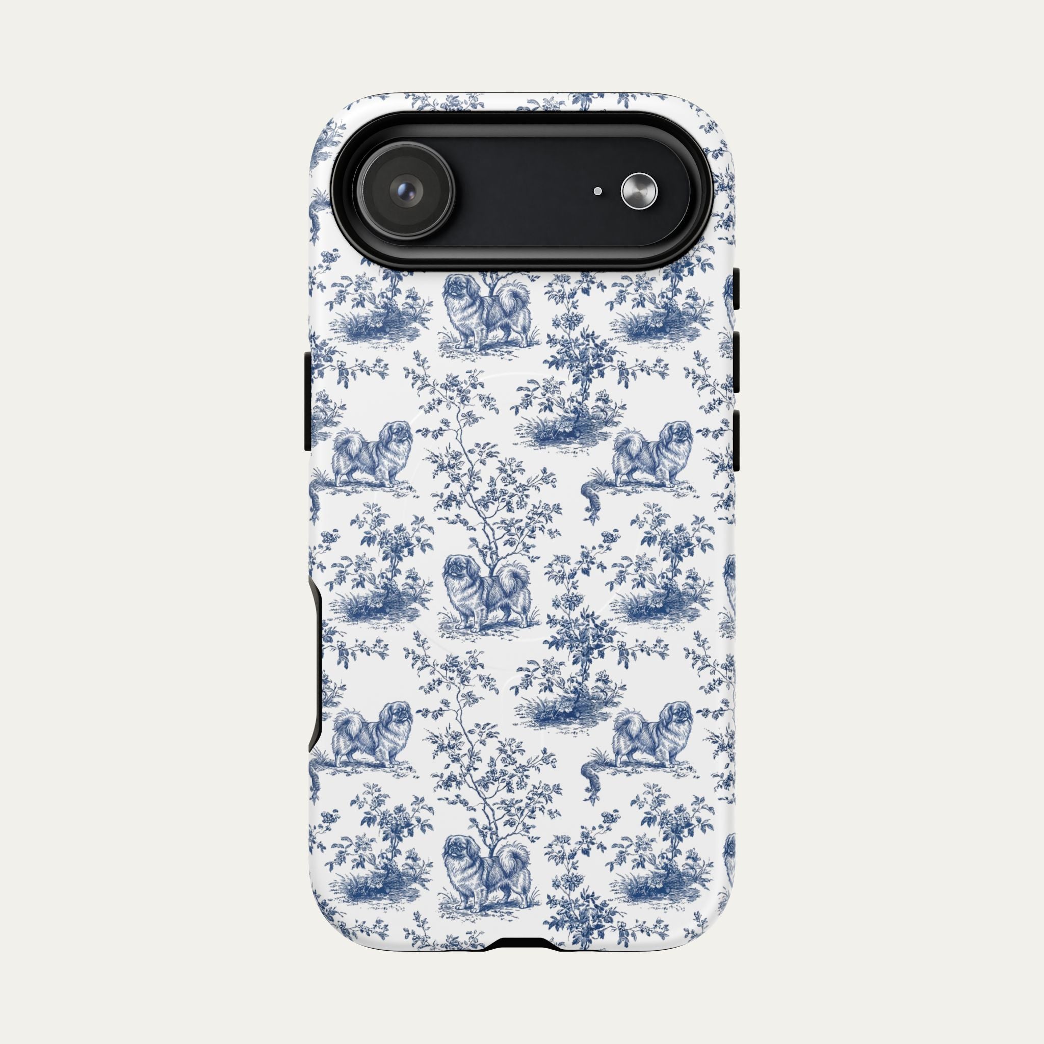 Pekingese Blue Toile Phone case