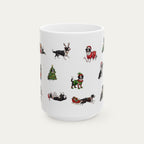 Border Collie Black and White Christmas Mug