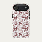 Bernese Mountain Burgundy Toile phone Case