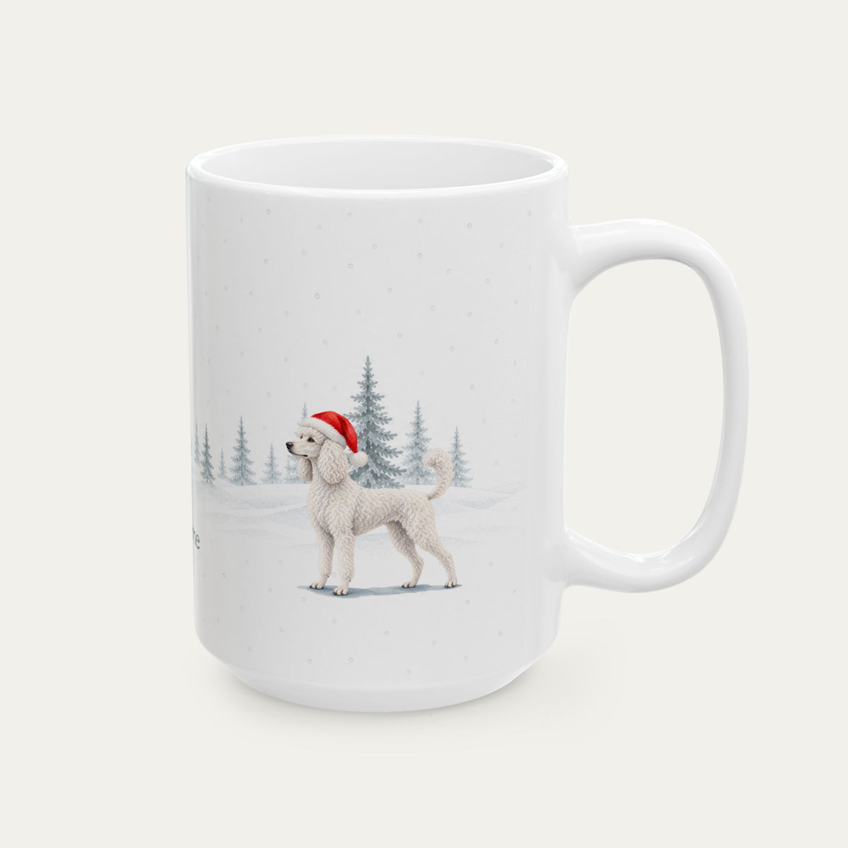 Custom Poodle White Christmas Santa Hat Mug