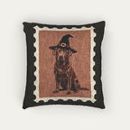 Red fox Labrador Halloween Woven Pillow