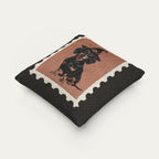 Dachund SH Black and Tan  Halloween Woven Pillow