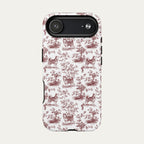 Husky Burgundy Toile phone Case