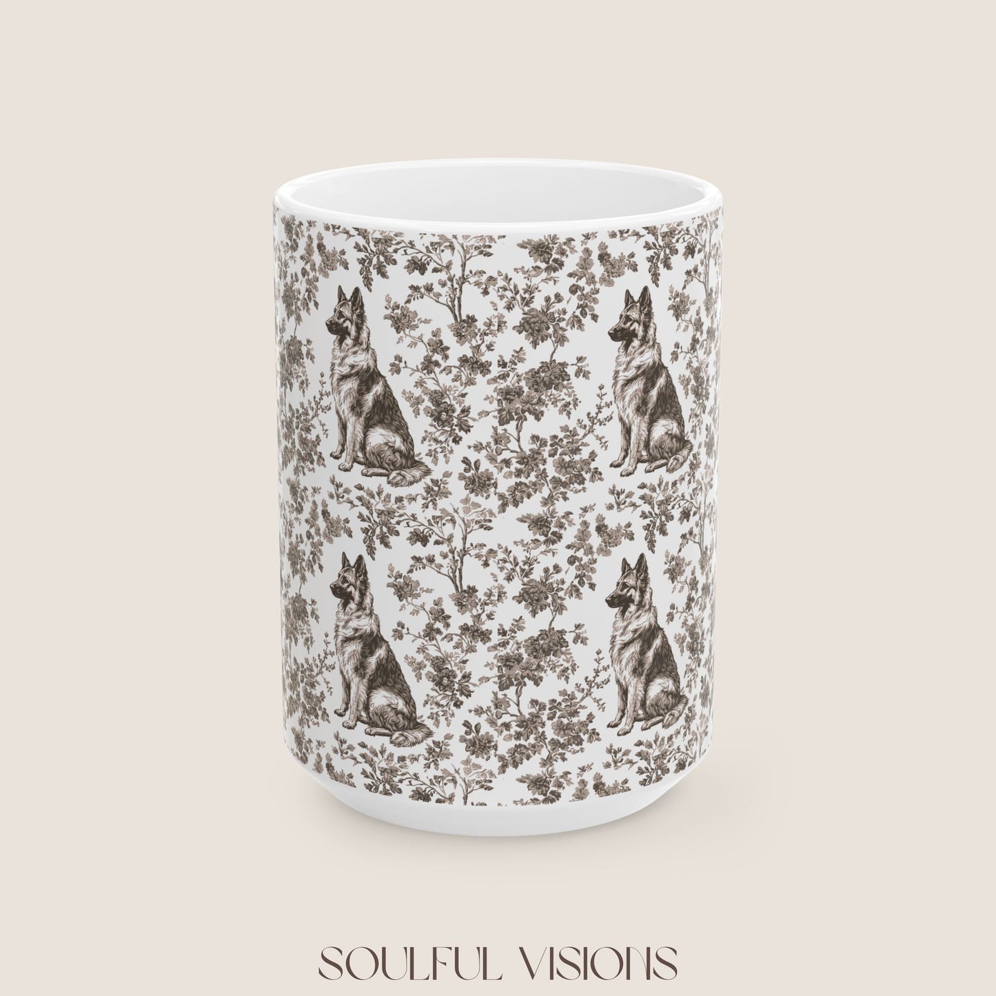 German Shepherd Toile De Jouy Mug