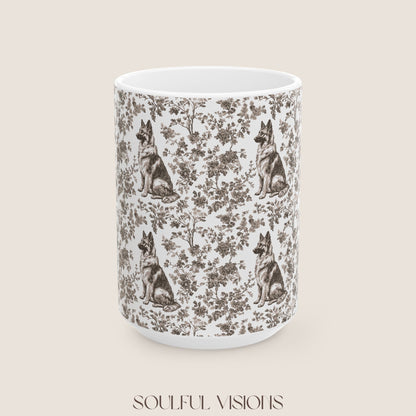 German Shepherd Toile De Jouy Mug