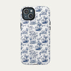 Westie Blue Toile Phone case