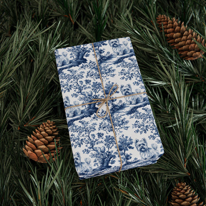 Yorkshire Terrier French Toile De Jouy Wrapping Paper