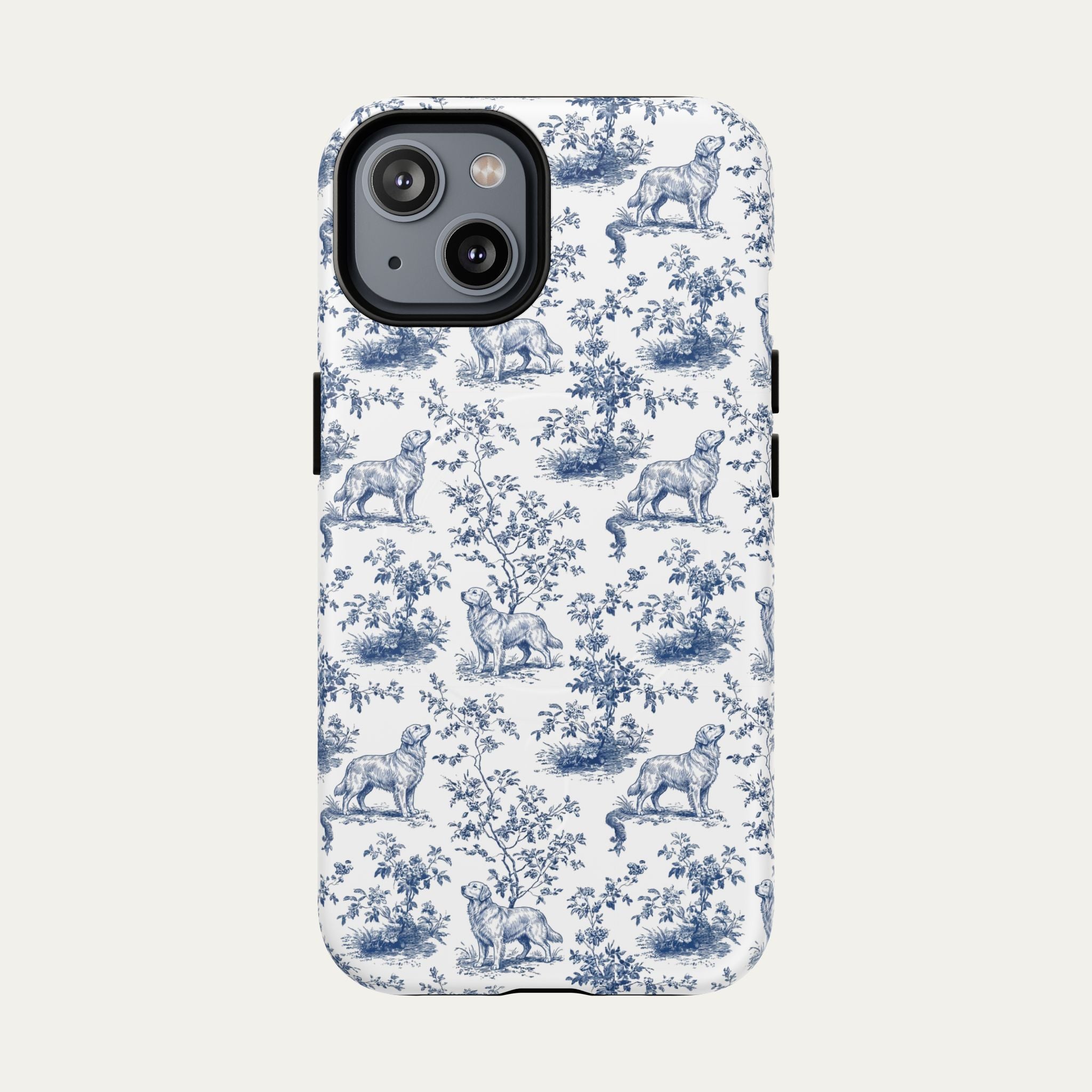 Golden Retriever Blue Toile Phone case
