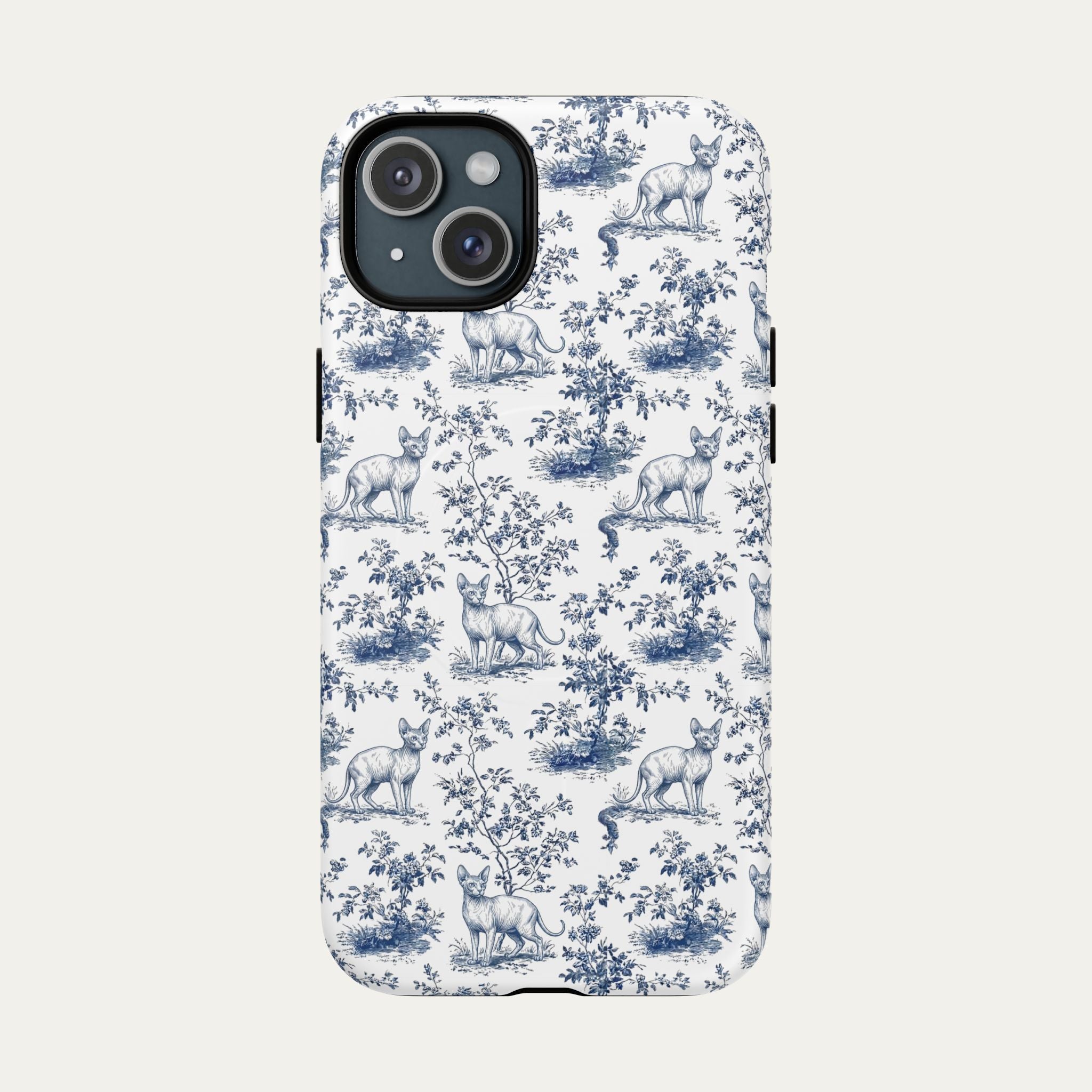 Sphynx Cat Blue Toile Phone case