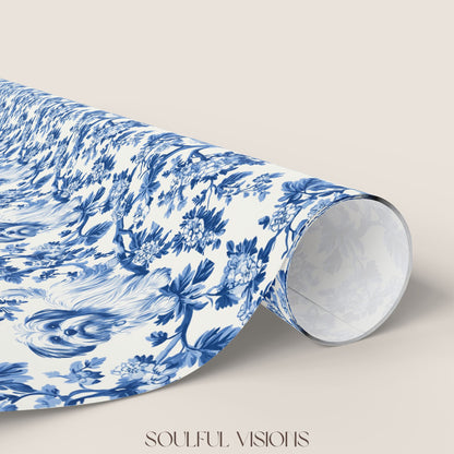 Maltese French Toile De Jouy Wrapping Paper
