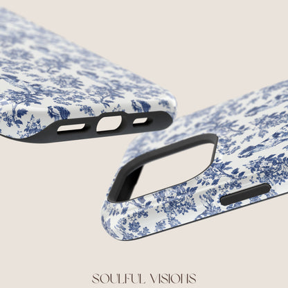 Brittany Spaniel Toile De Jouy Magnetic Phone Case