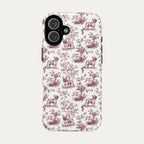 French Bulldog Burgundy Toile phone Case