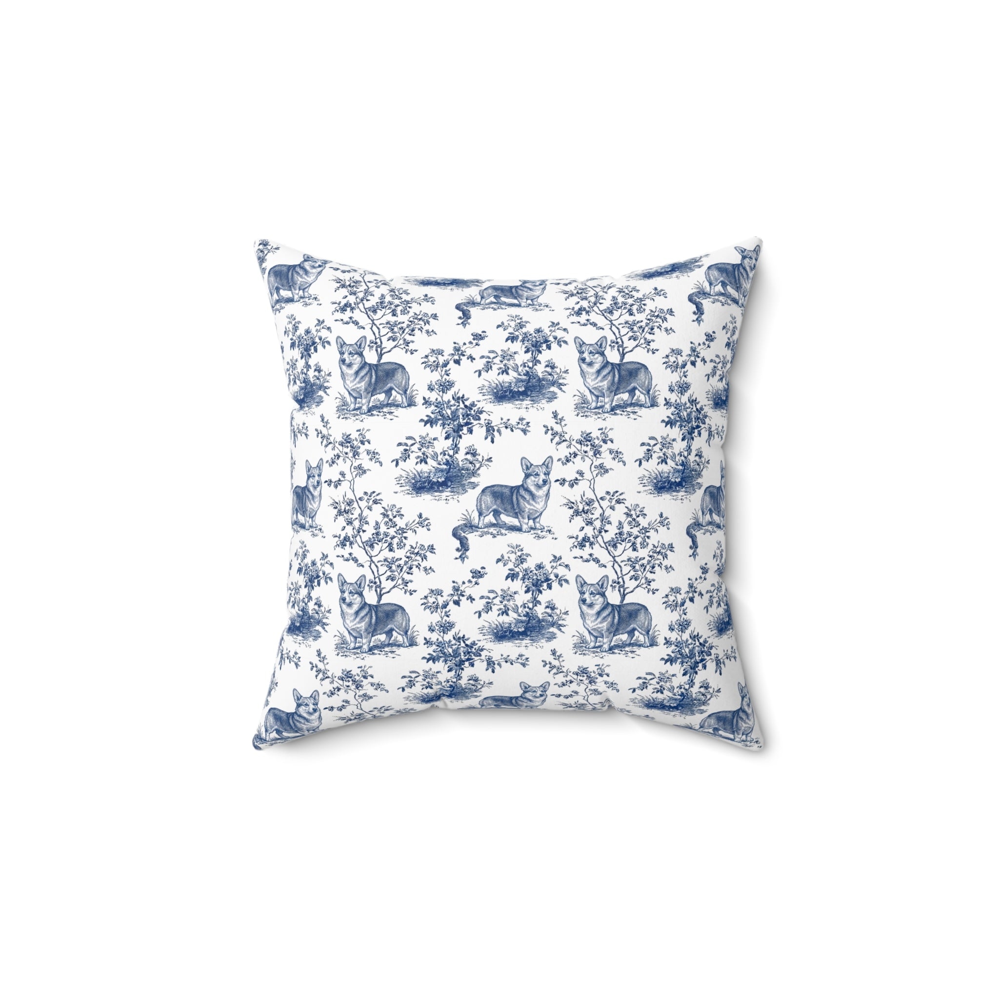 Akita Blue French Toile Pillow