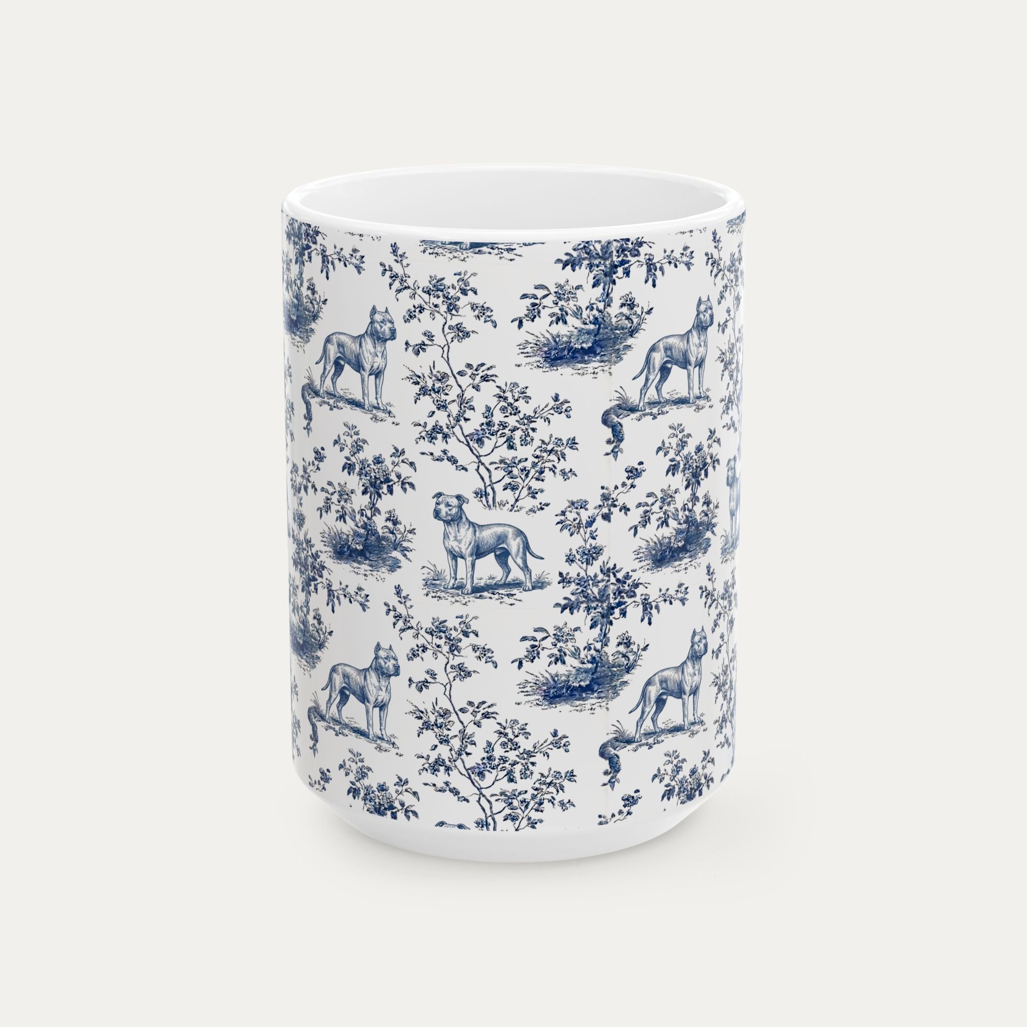 Pitbull Blue Toile Mug