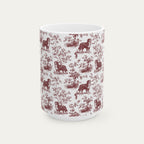 Bernese Mountain Burgundy Toile Mug