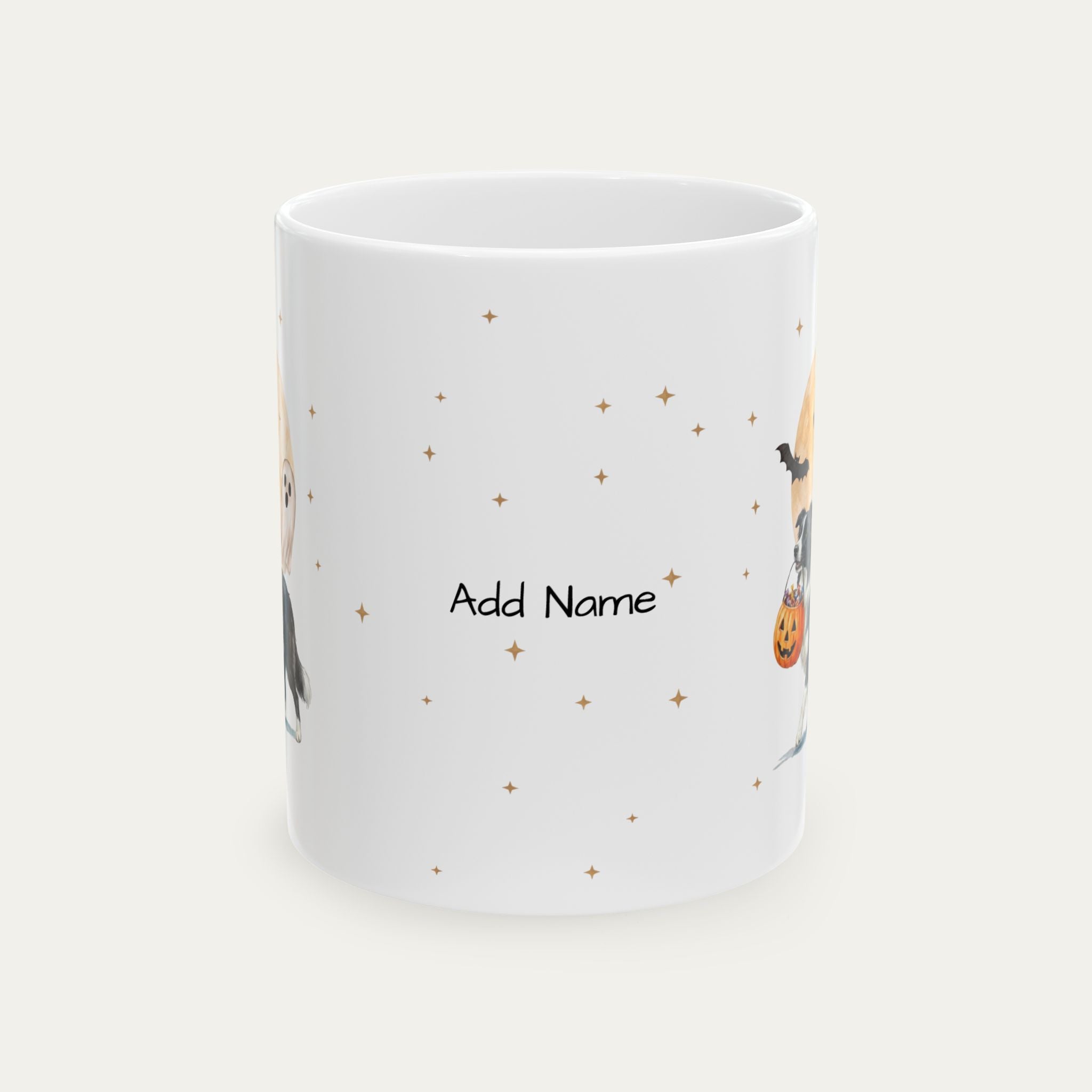Custom Border Collie Halloween mug