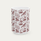 Poodle Burgundy Toile Mug