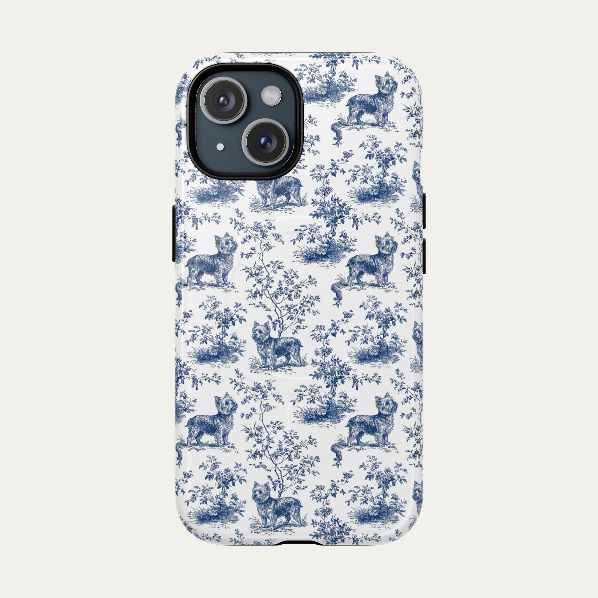 Yorkshire Terrier Blue Toile Phone case