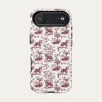 Bernedoodle Burgundy Toile phone Case