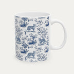 Bengal Cat Blue Toile Mug