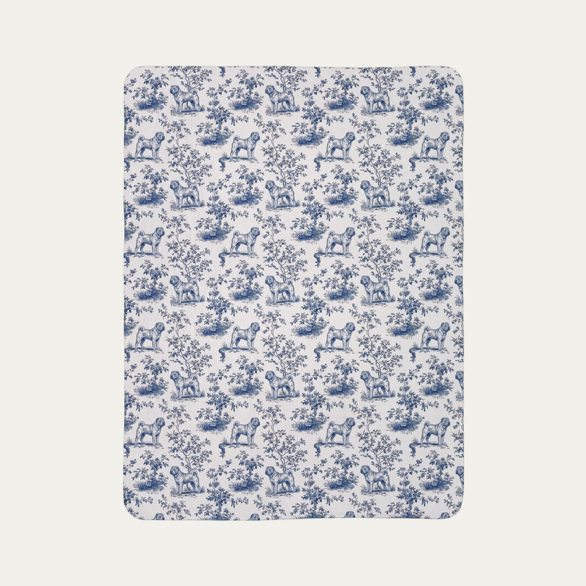 Shar Pei Toile De Jouy Fleece Blanket