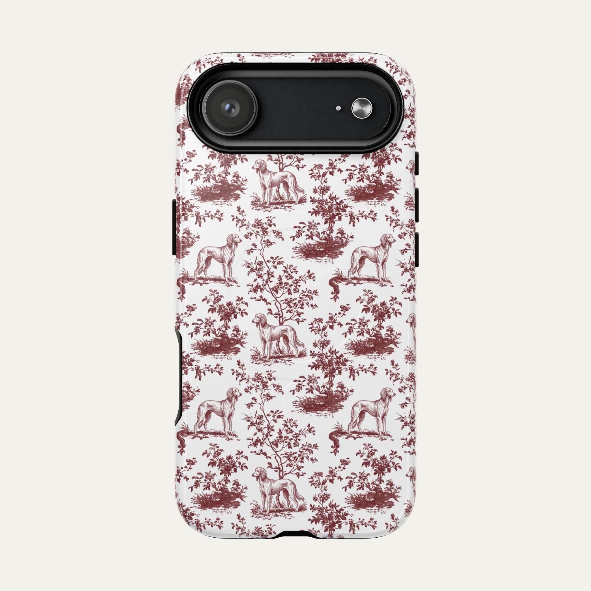Saluki Burgundy Toile phone Case