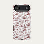 Pug Burgundy Toile phone Case
