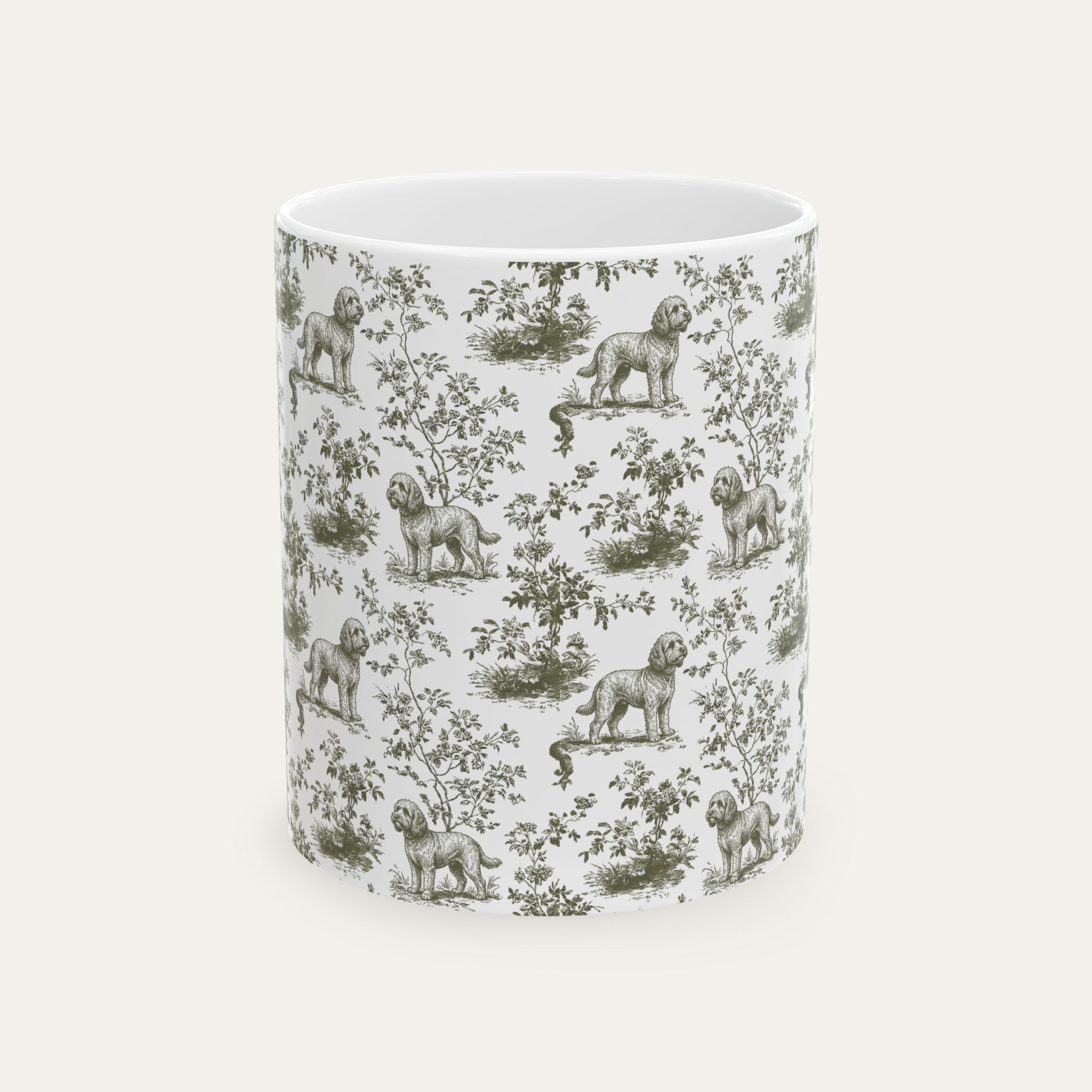 Cockapoo Sage Green Toile Mug