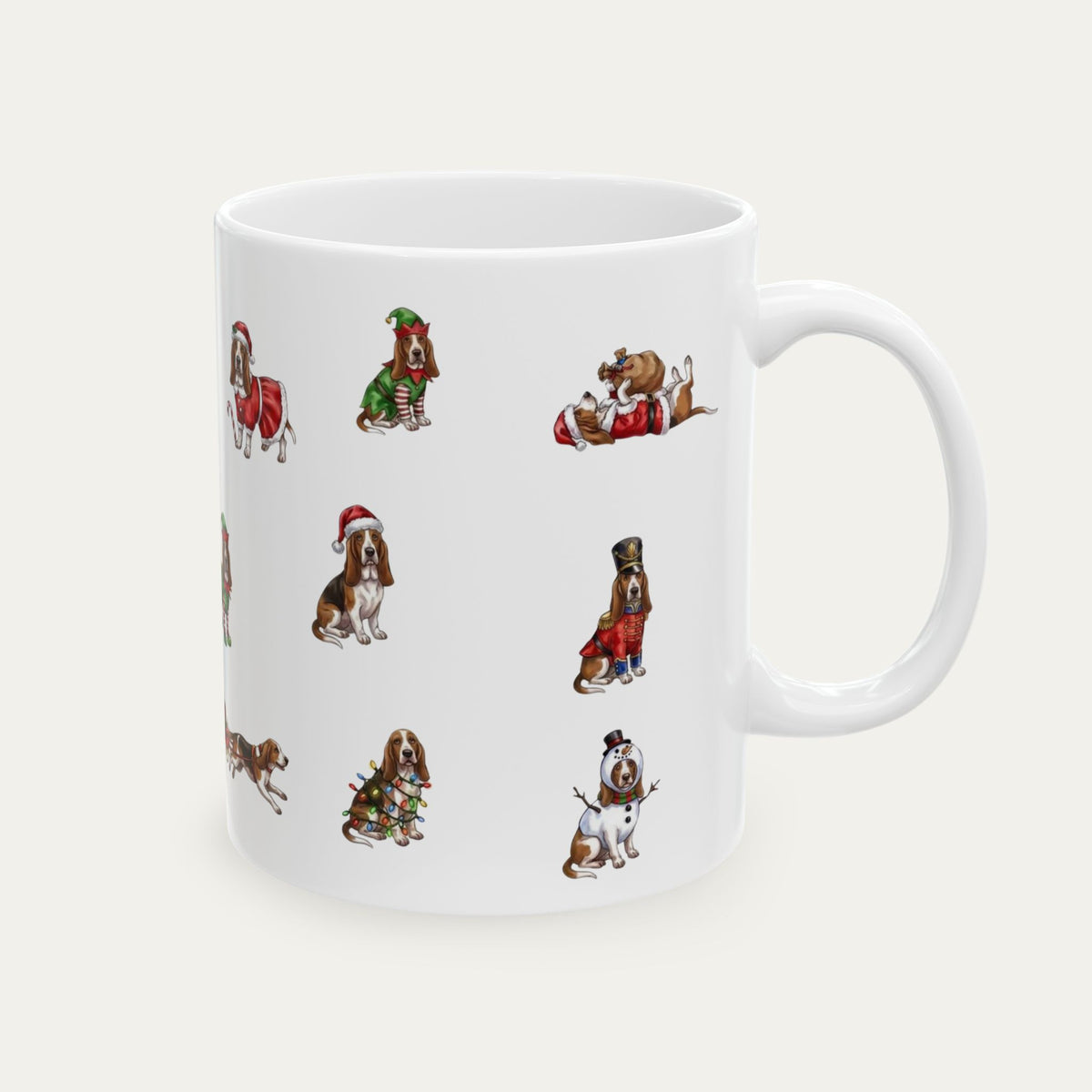 Basset Hound Christmas Mug