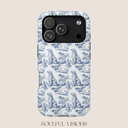 Golden Retriever Toile De Jouy Magnetic Phone Case