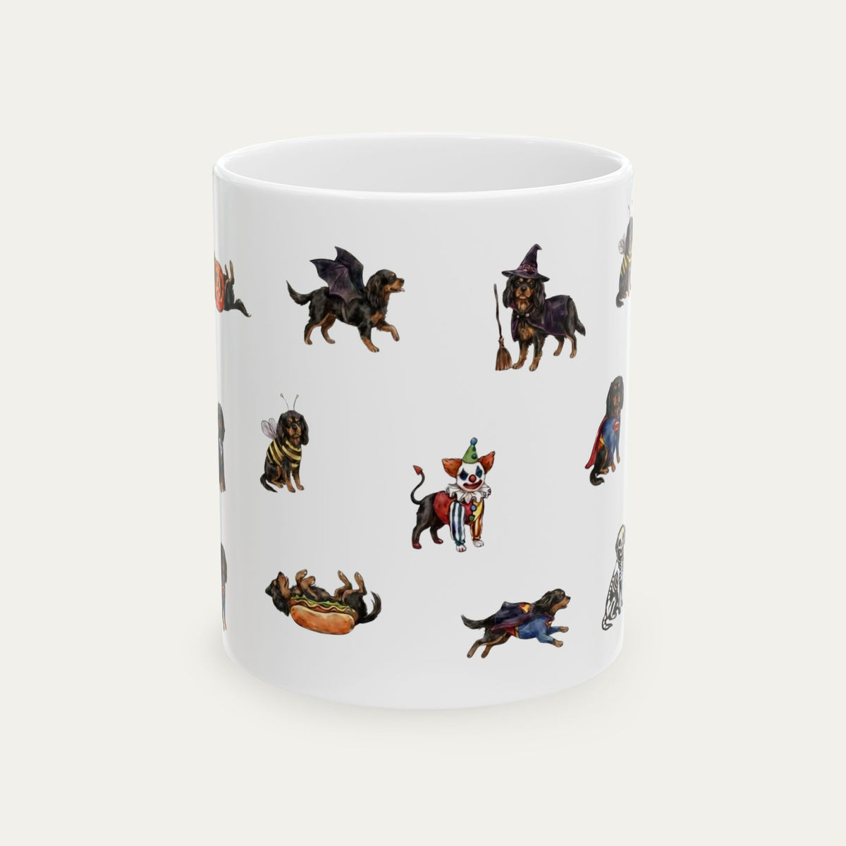 Cavalier Spaniel Black and Tan Halloween mug