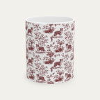 Border Collie Burgundy Toile Mug