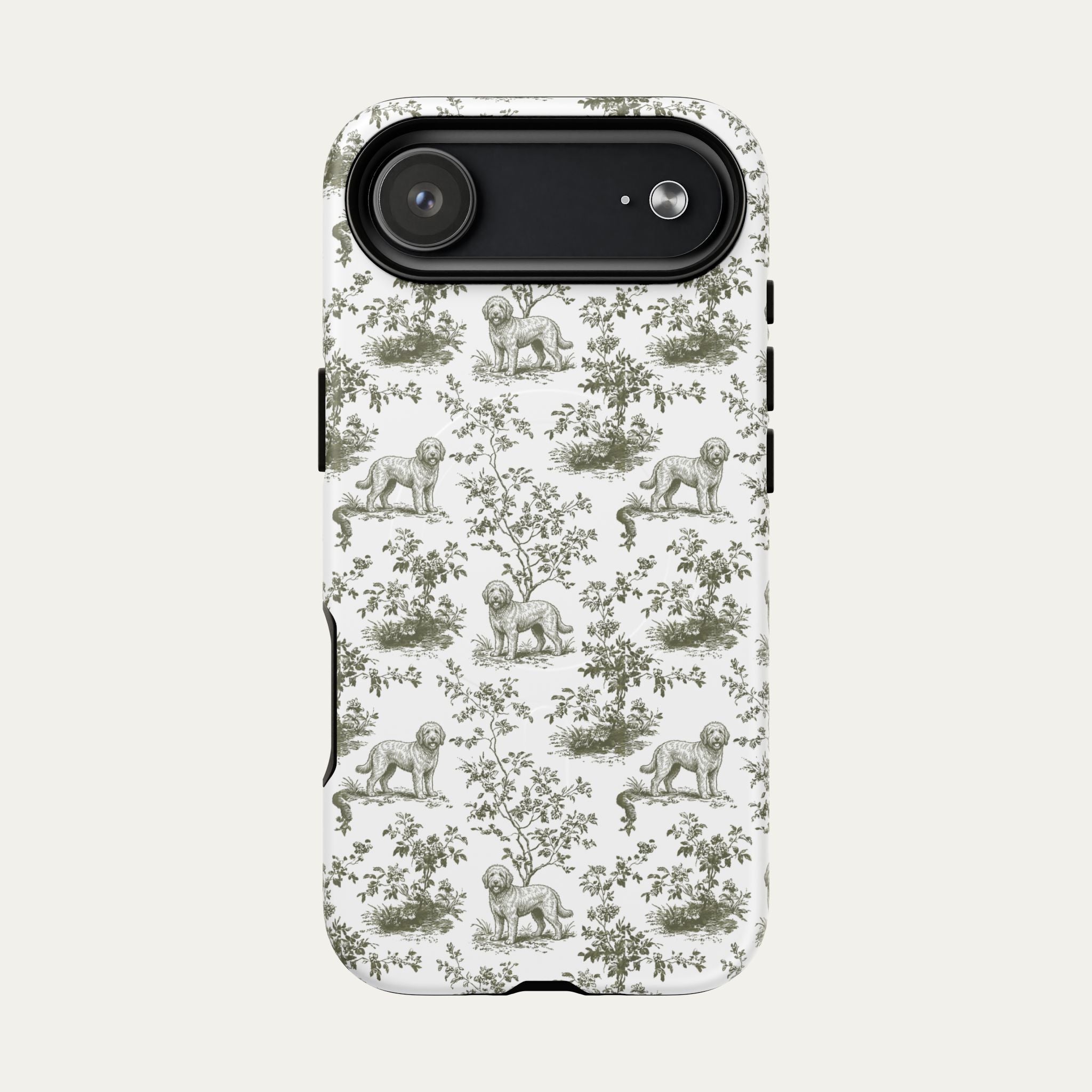 Goldendoodle Green Sage Toile phone Case
