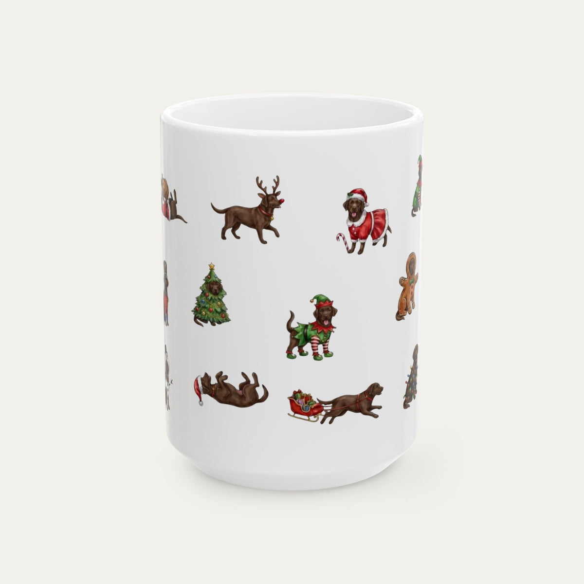 Labrador Chocolate Christmas Mug