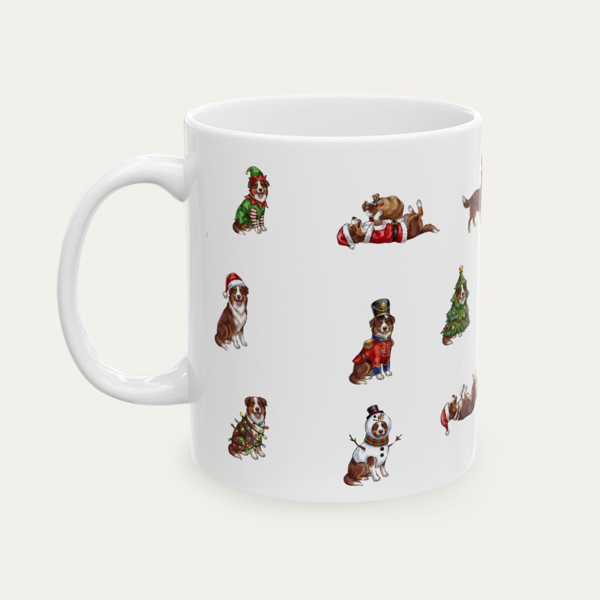 Australian Shepherd Red tri color Christmas Mug
