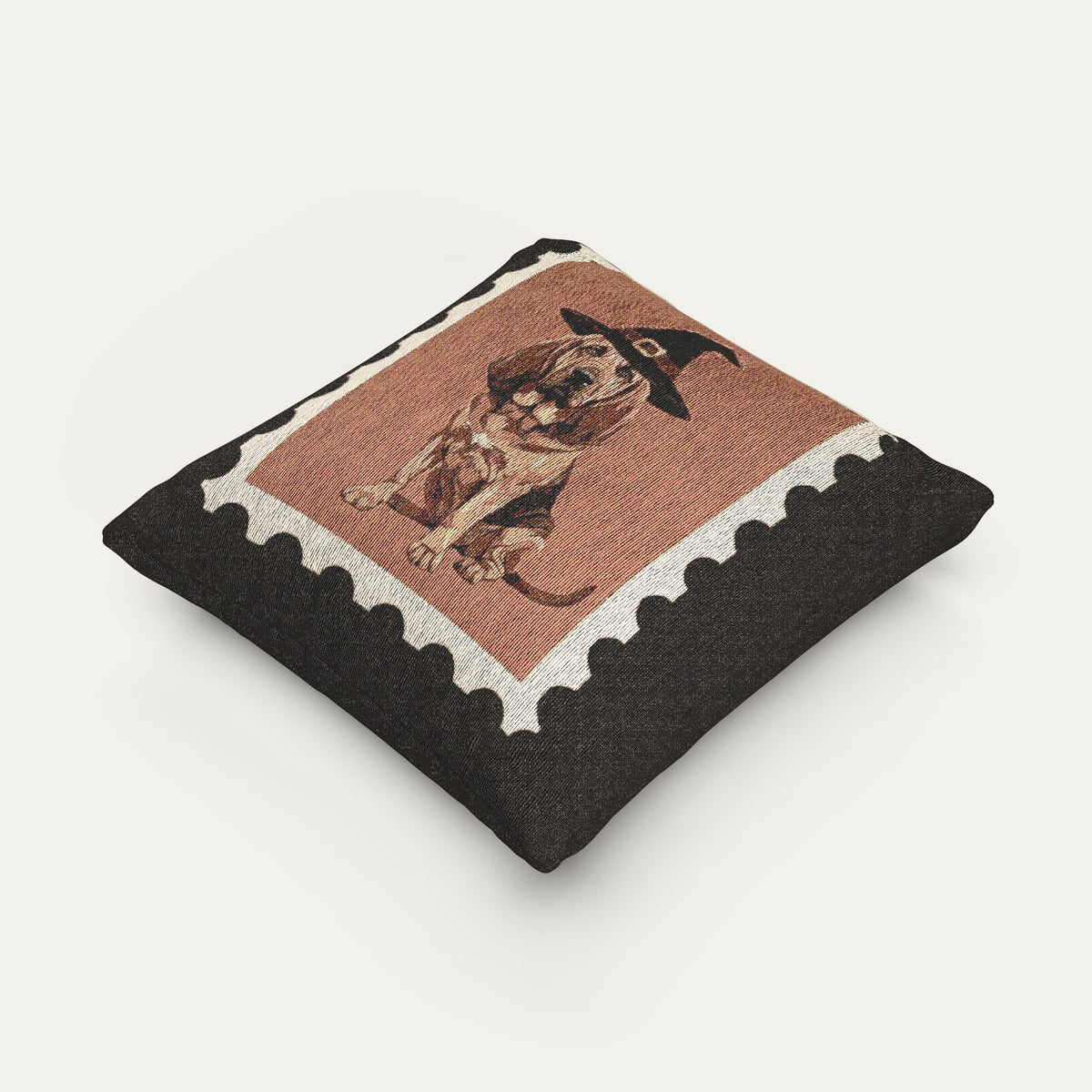 Bloodhound Halloween Woven Pillow