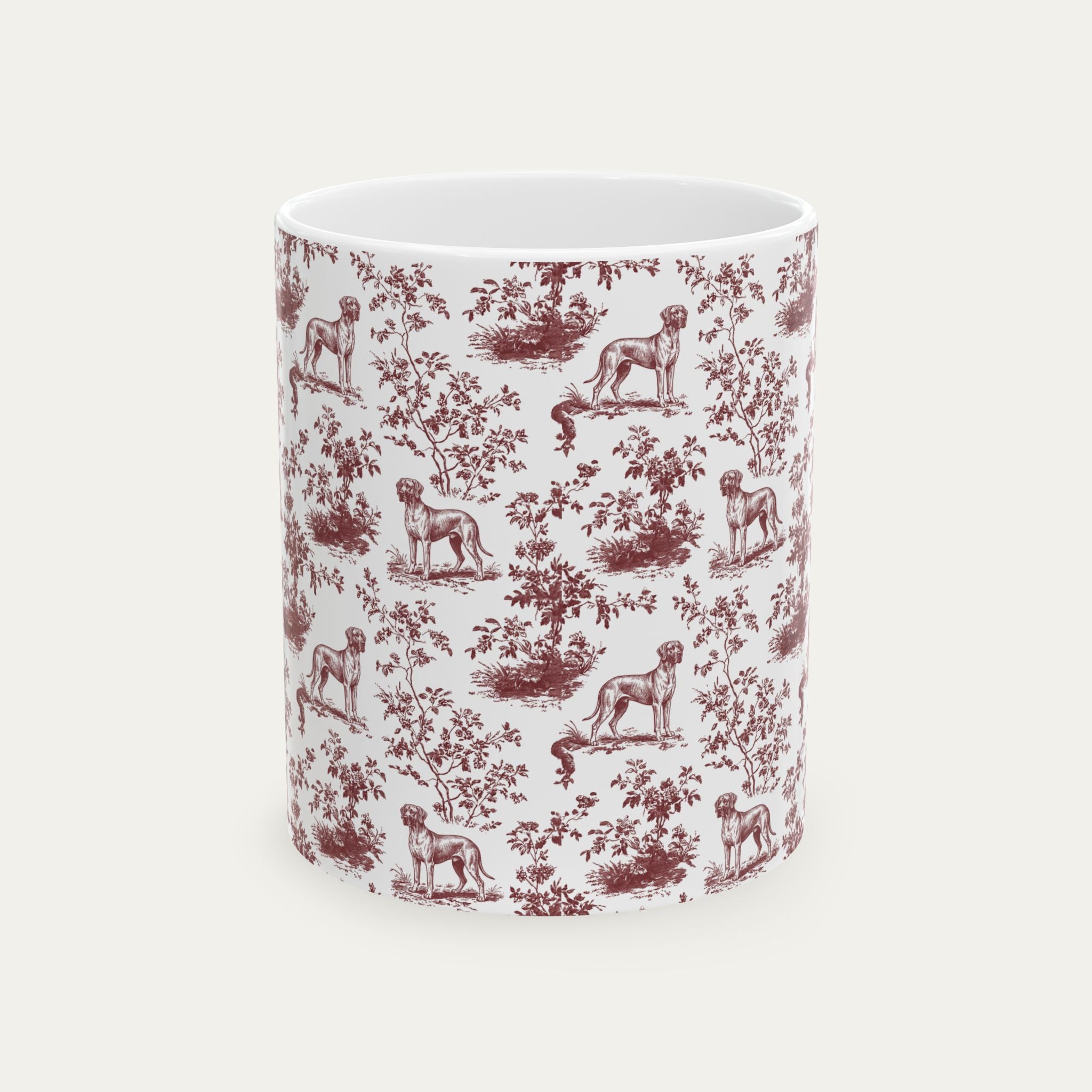 Great Dane Burgundy Toile Mug