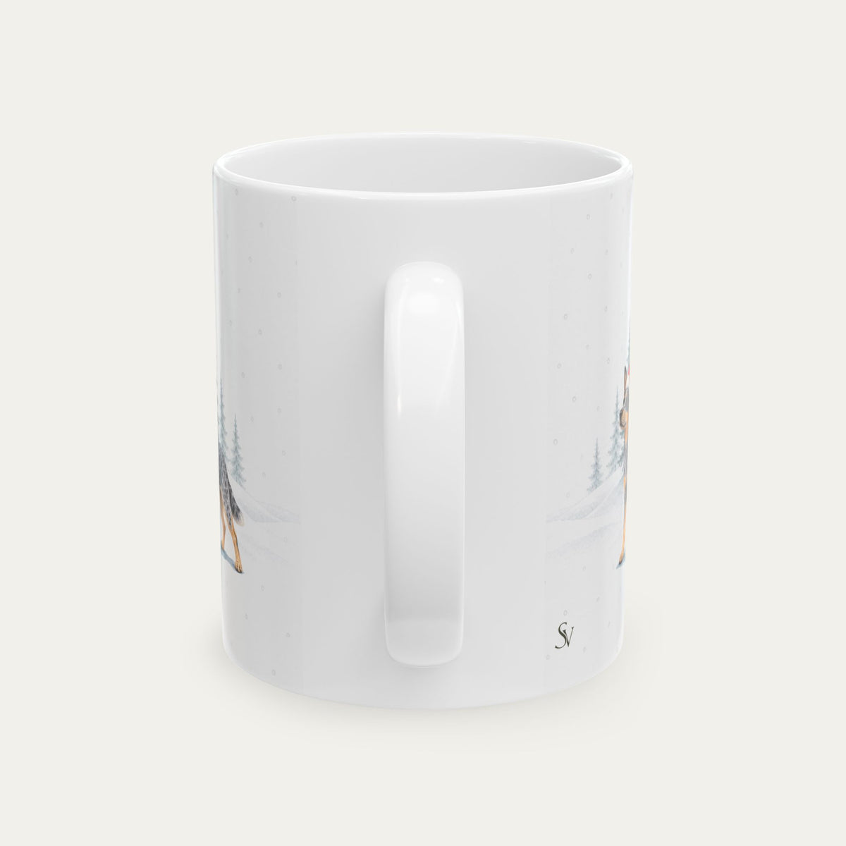 Custom Australian Cattle Dog Blue Christmas Sant Hat Mug
