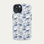 Basset Hound Blue Toile Phone case