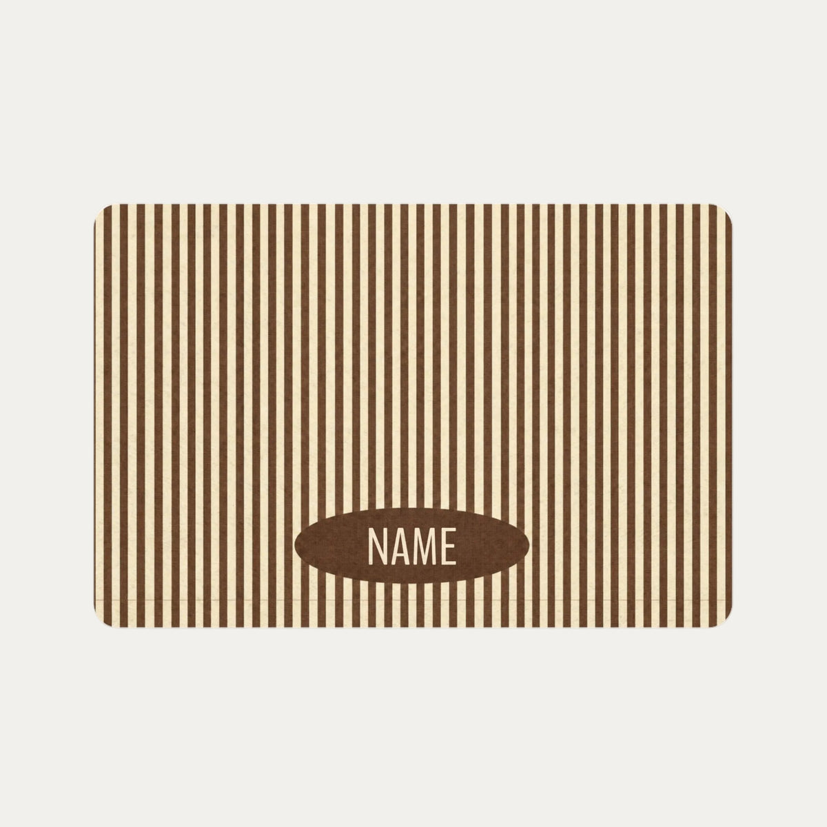Custom Brown Stripe Pet Feeding Mat