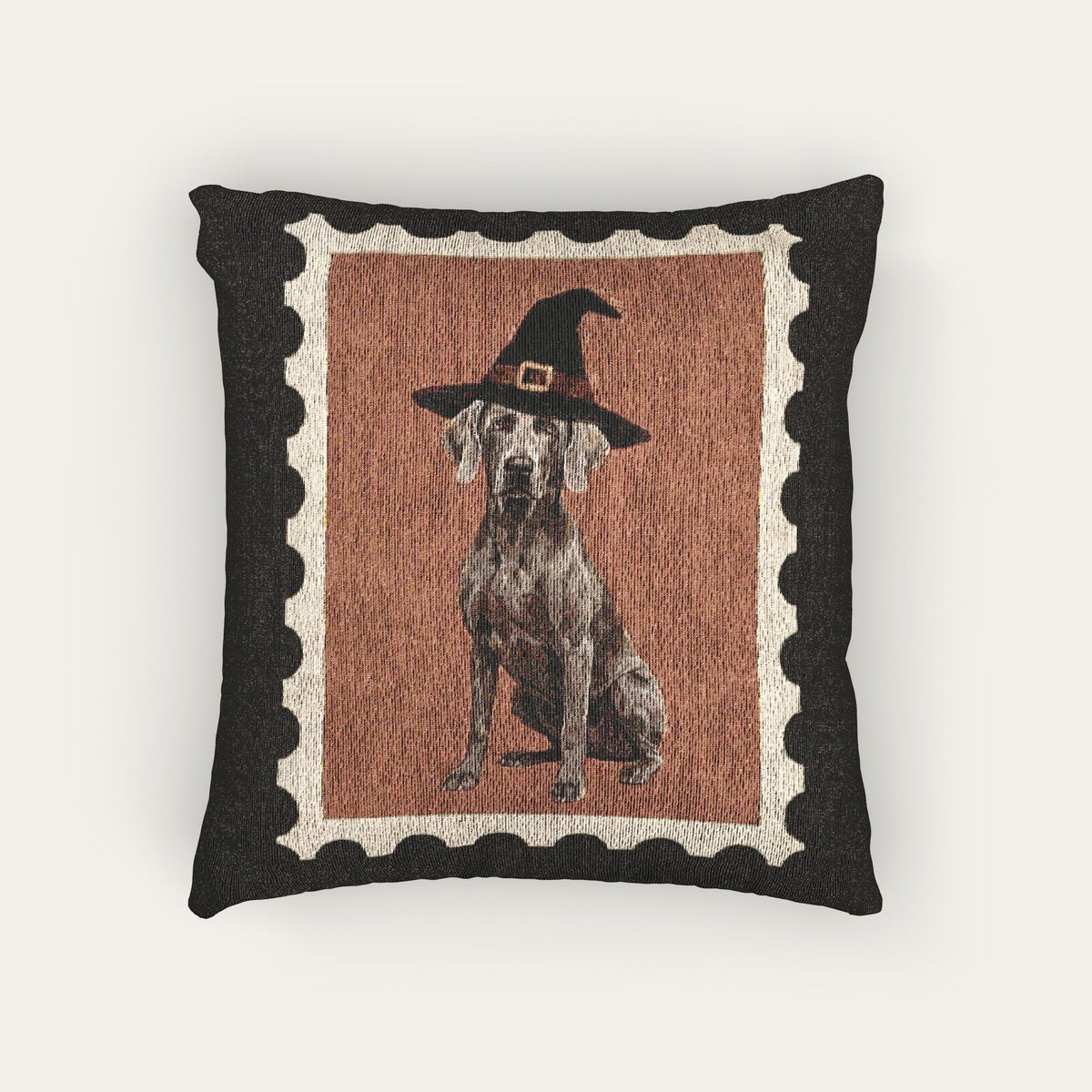 Weimaraner  Halloween Woven Pillow