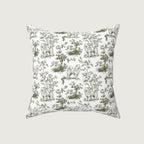 Samoyed Sage Green French Toile Pillow