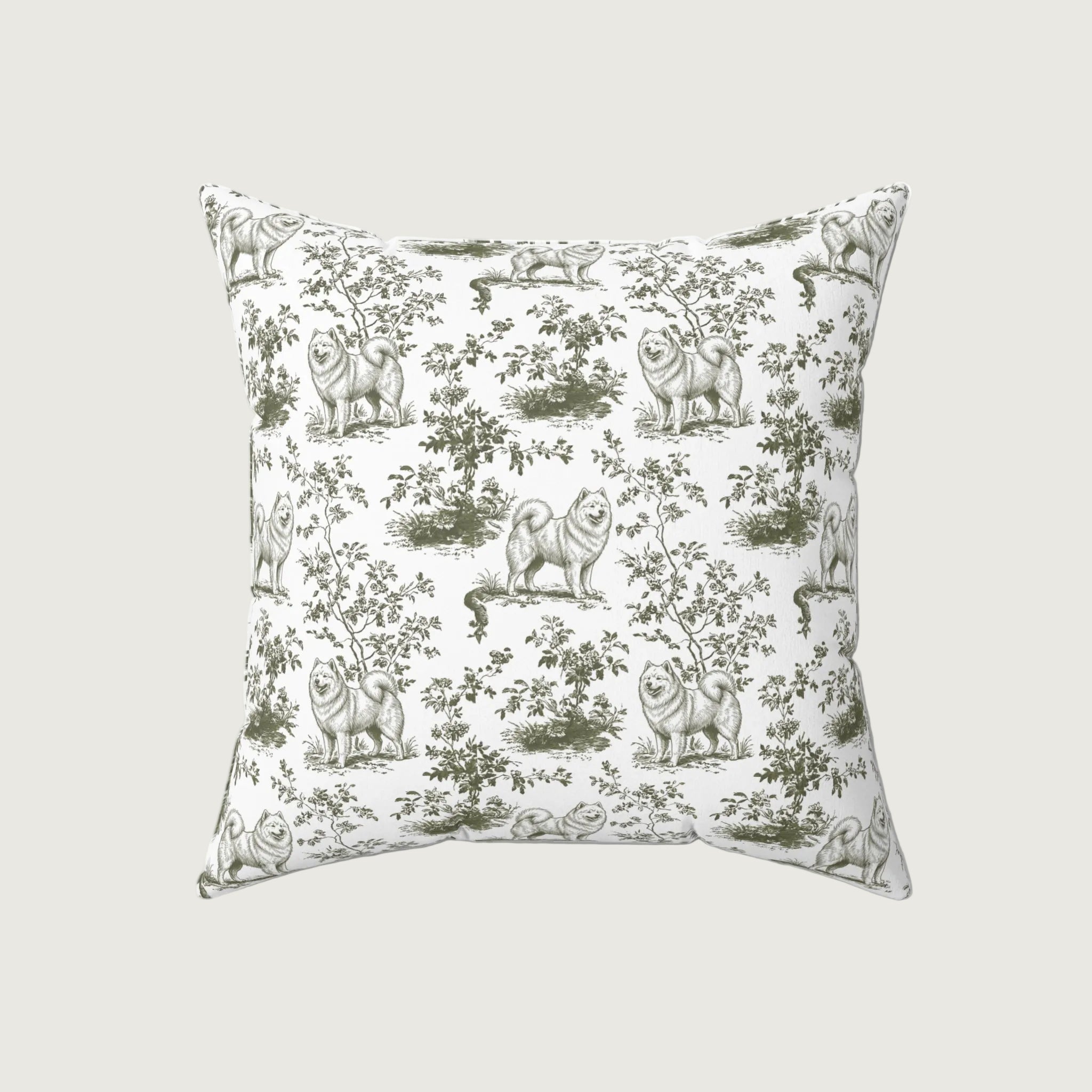 Dog Sage Green French Toile Pillow