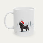 Custom Pug Black Christmas Santa Hat Mug