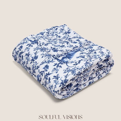 Weimaraner Toile French Toile De Jouy Blanket